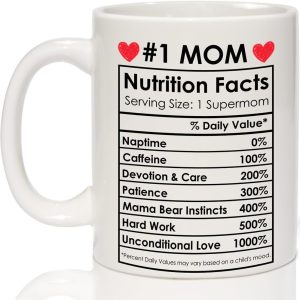 #1 Mom Coffee Mug Funny Gift for Mom from Daughter Son Kids