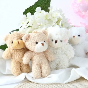 12cm Plush Teddy Bear Keychain Soft Stuffed Animal Pendant for Gifts