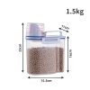 1.5kg/2kg Dog Cat Food Pail Plastic Storage Tank with Measuring Cup Container 1.5kg/2kg Dog Cat Food Pail Plastic Storage Tank with Measuring Cup Container