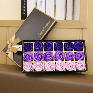 18-Piece Rose Soap Flower Gift Set with Butterfly Theme for Romantic and Special Occasions