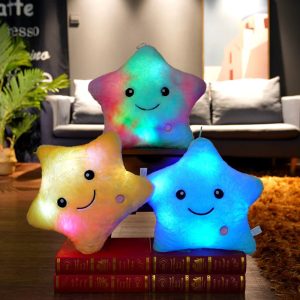 20CM Luminous Star Plush Toy Soft Glowing LED Cushion for Kids and Teens
