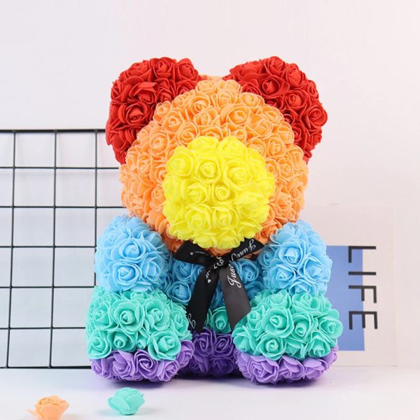 25cm Artificial Rose Teddy Bear with Decorative Light 25cm Artificial Rose Teddy Bear with Decorative Light