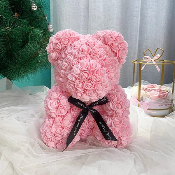 25cm Artificial Rose Teddy Bear with Decorative Light 25cm Artificial Rose Teddy Bear with Decorative Light