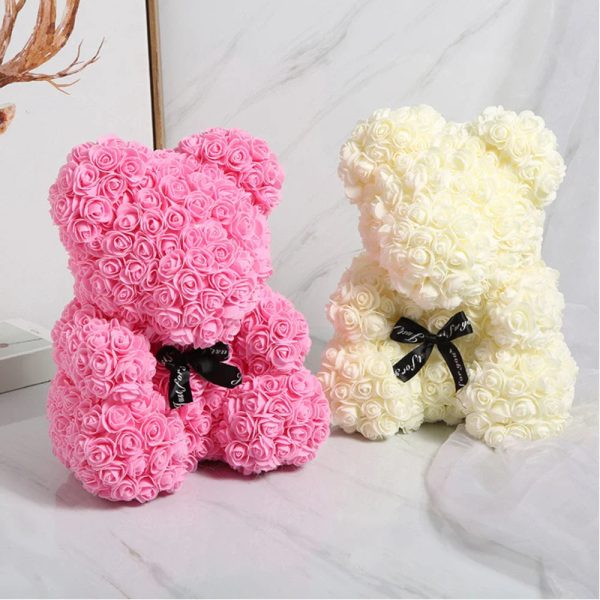 25cm Artificial Rose Teddy Bear with Decorative Light 25cm Artificial Rose Teddy Bear with Decorative Light