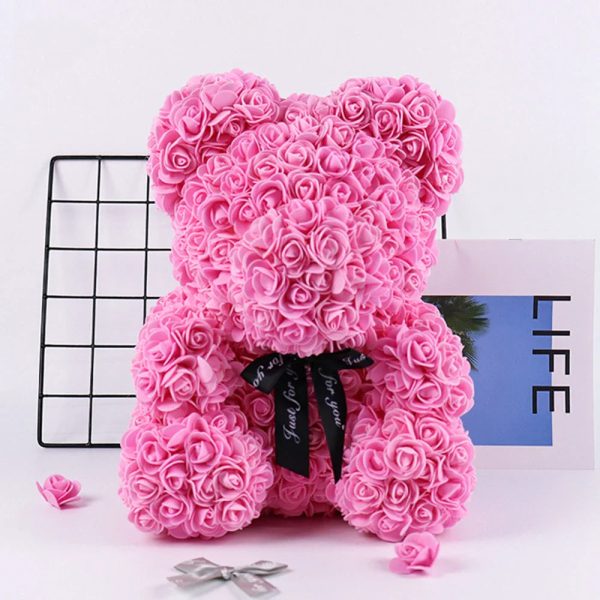 25cm Artificial Rose Teddy Bear with Decorative Light 25cm Artificial Rose Teddy Bear with Decorative Light