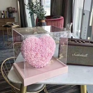 25cm Heart-Shaped Artificial Rose Bouquet for Valentine's Day, Wedding, and Home Decoration