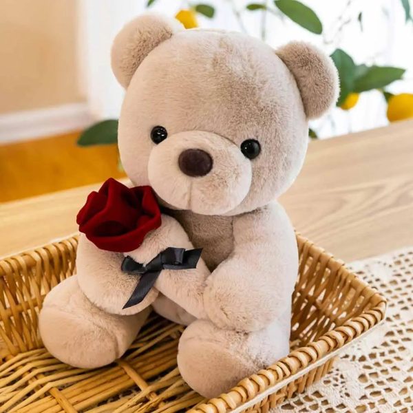 25cm Rose Teddy Bear Plush Toy Romantic Gift for Valentine's Day 25cm Rose Teddy Bear Plush Toy Romantic Gift for Valentine's Day