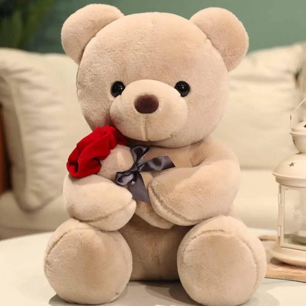 25cm Rose Teddy Bear Plush Toy Romantic Gift for Valentine's Day 25cm Rose Teddy Bear Plush Toy Romantic Gift for Valentine's Day