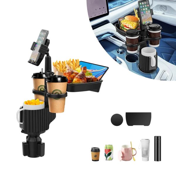 3 In 1 Adjustable Car Cup Tray With Phone Holder 3 In 1 Adjustable Car Cup Tray With Phone Holder