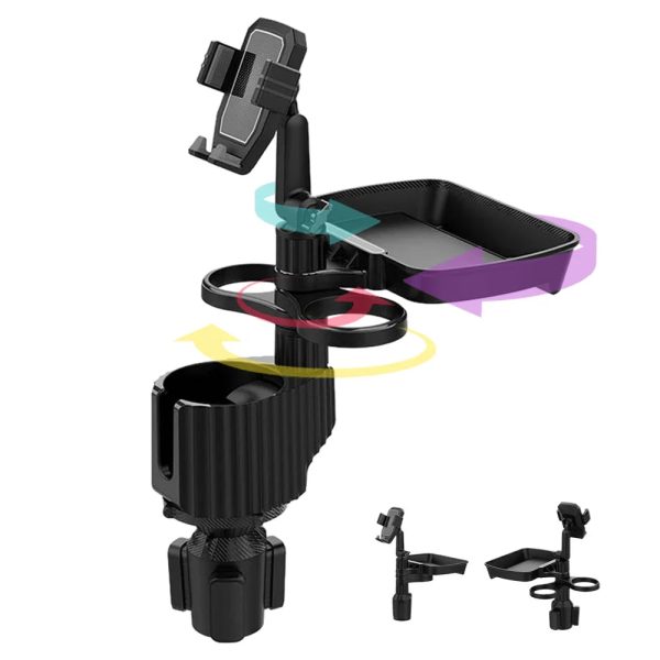 3 In 1 Adjustable Car Cup Tray With Phone Holder 3 In 1 Adjustable Car Cup Tray With Phone Holder