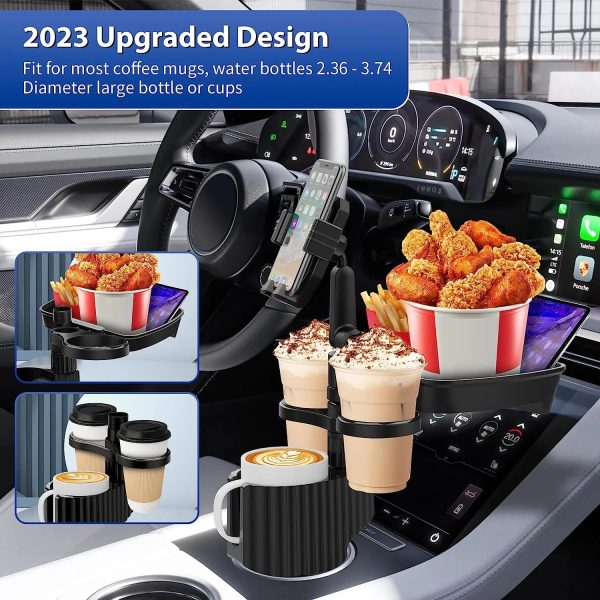 3 In 1 Adjustable Car Cup Tray With Phone Holder 3 In 1 Adjustable Car Cup Tray With Phone Holder