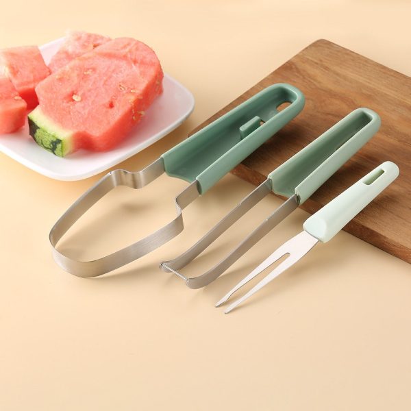 3-in-1 Stainless Steel Watermelon Cutter & Fork 3-in-1 Stainless Steel Watermelon Cutter & Fork