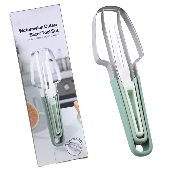 3-in-1 Stainless Steel Watermelon Cutter & Fork 3-in-1 Stainless Steel Watermelon Cutter & Fork