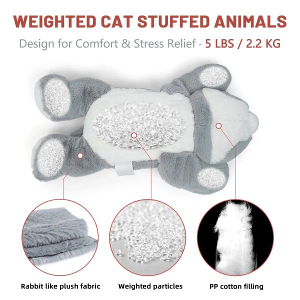 3.3lbs Weighted Cat Plush Pillow for Comfort and Relaxation 3.3lbs Weighted Cat Plush Pillow for Comfort and Relaxation