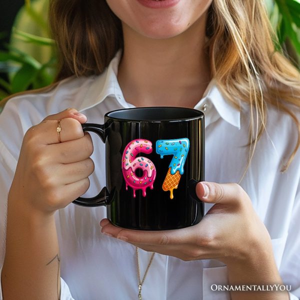 67 Ice Cream Drip Personalized Mug, Six Seven Colorful Sprinkles Meme Gift with Custom Name 67 Ice Cream Drip Personalized Mug, Six Seven Colorful Sprinkles Meme Gift with Custom Name