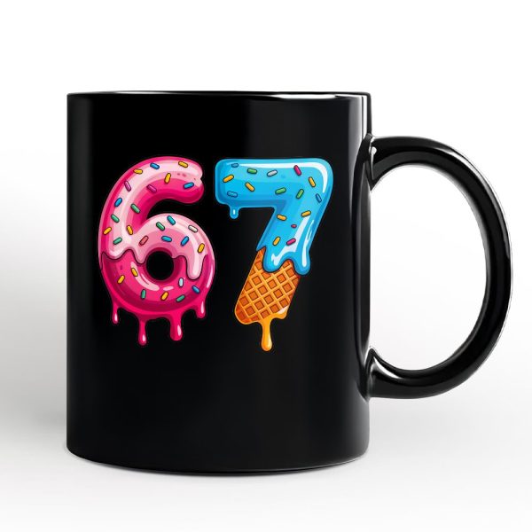 67 Ice Cream Drip Personalized Mug, Six Seven Colorful Sprinkles Meme Gift with Custom Name 67 Ice Cream Drip Personalized Mug, Six Seven Colorful Sprinkles Meme Gift with Custom Name