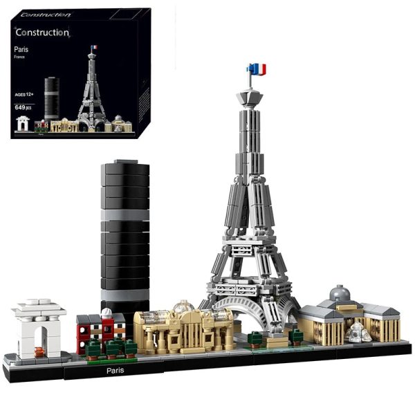 694PCS Arc De Triomphe Eiffel Tower Architecture Pairs Building Blocks