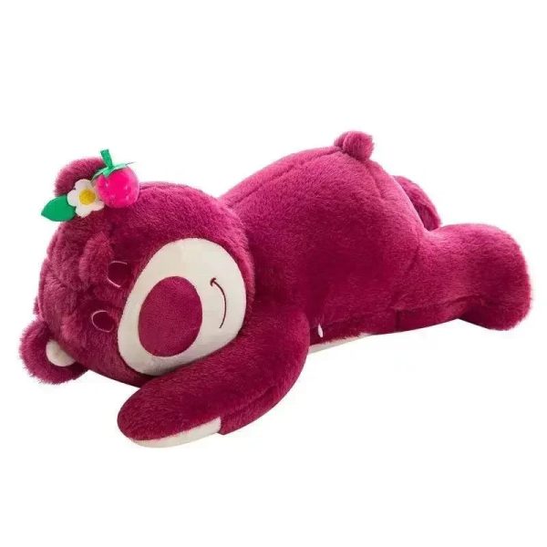 80cm Sleeping Strawberry Bear Plush Pillow
