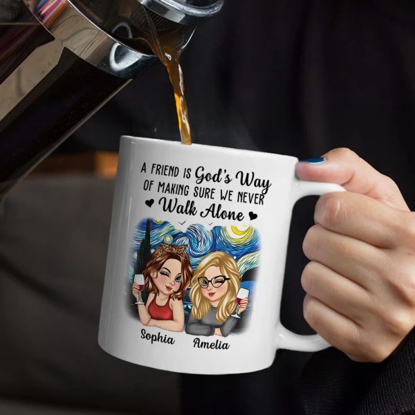 A Friend Is God's Way Besties - Personalized Mug A Friend Is God's Way Besties - Personalized Mug