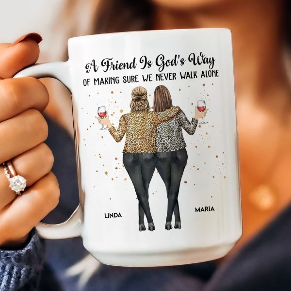 A Friend Is God's Way Personalized White Ceramic Mug for Best Friends A Friend Is God's Way Personalized White Ceramic Mug for Best Friends