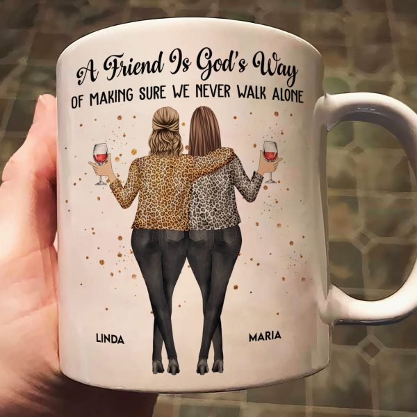 A Friend Is God's Way Personalized White Ceramic Mug for Best Friends A Friend Is God's Way Personalized White Ceramic Mug for Best Friends