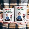 A Girl A Man And The Dog- A Bond Can't Be Broken - Personalized Mug A Girl A Man And The Dog- A Bond Can't Be Broken - Personalized Mug