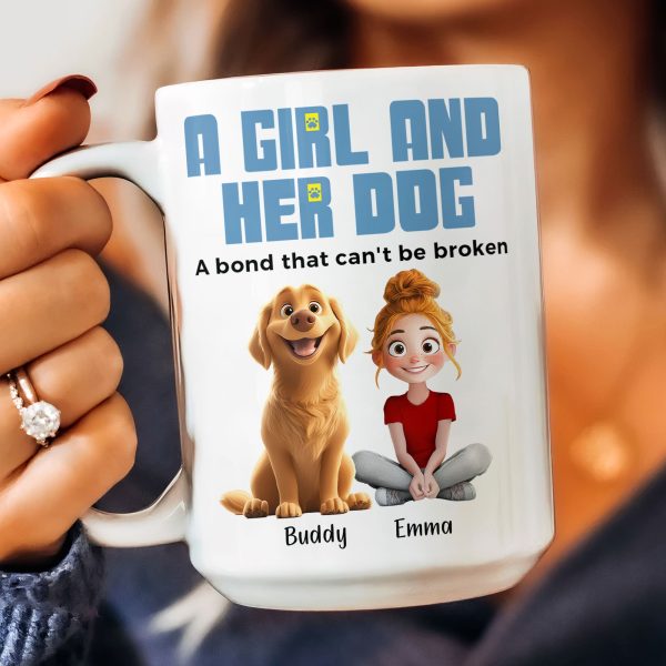 A Girl and Her Dogs" Personalized Mug, Special Gift for Pet Lovers, Perfect Dog Companion Bond Cup A Girl and Her Dogs" Personalized Mug, Special Gift for Pet Lovers, Perfect Dog Companion Bond Cup