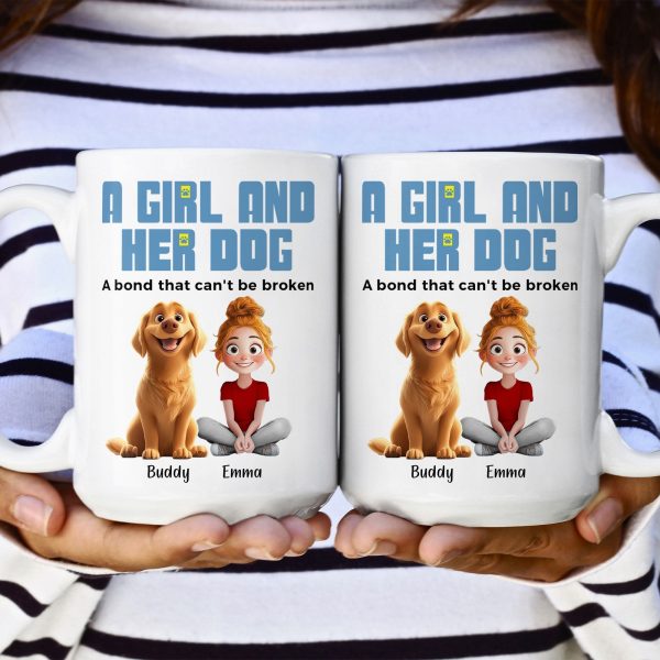 A Girl and Her Dogs" Personalized Mug, Special Gift for Pet Lovers, Perfect Dog Companion Bond Cup A Girl and Her Dogs" Personalized Mug, Special Gift for Pet Lovers, Perfect Dog Companion Bond Cup