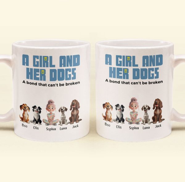 A Girl and Her Dogs" Personalized Mug, Special Gift for Pet Lovers, Perfect Dog Companion Bond Cup A Girl and Her Dogs" Personalized Mug, Special Gift for Pet Lovers, Perfect Dog Companion Bond Cup