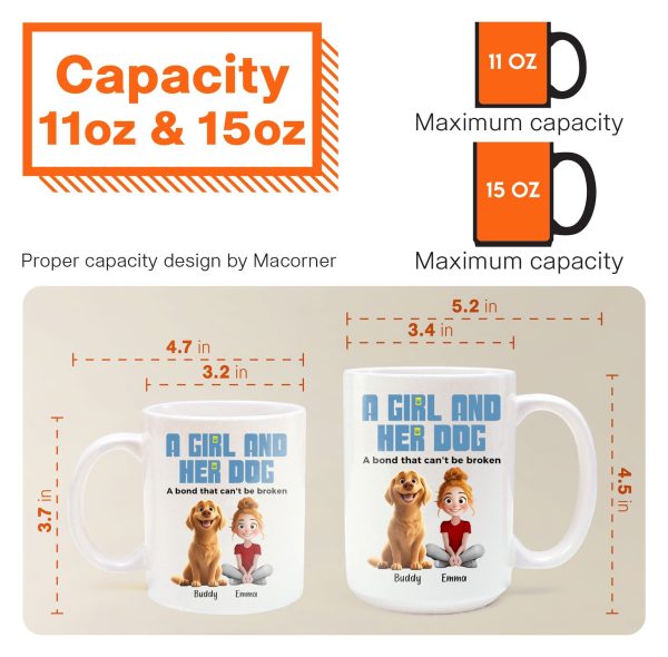 A Girl & Her Dogs Has Unbreakable Bond - Personalized Mug - Gift For Daughter