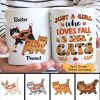 A Girl Loves Fall And Cat Bicycle Fall Season Personalized Mug A Girl Loves Fall And Cat Bicycle Fall Season Personalized Mug