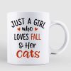 A Girl Loves Fall Season And Cats Personalized Mug A Girl Loves Fall Season And Cats Personalized Mug