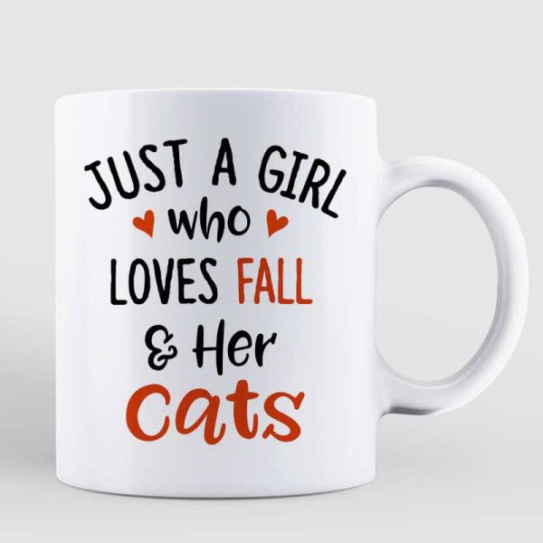 A Girl Loves Fall Season And Cats Personalized Mug A Girl Loves Fall Season And Cats Personalized Mug