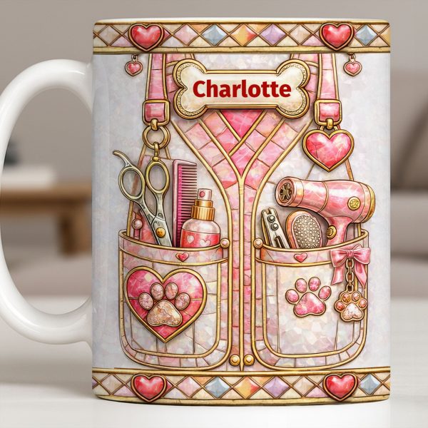 A Groomer With A Passion For Pets Grooming Tools And Paws - Personalized Custom Coffee Mug - JBS137_MG A Groomer With A Passion For Pets Grooming Tools And Paws - Personalized Custom Coffee Mug - JBS137_MG