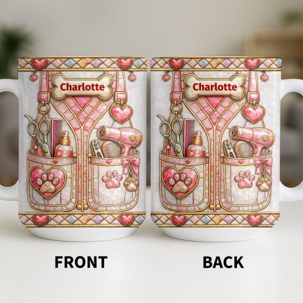 A Groomer With A Passion For Pets Grooming Tools And Paws - Personalized Custom Coffee Mug - JBS137_MG A Groomer With A Passion For Pets Grooming Tools And Paws - Personalized Custom Coffee Mug - JBS137_MG