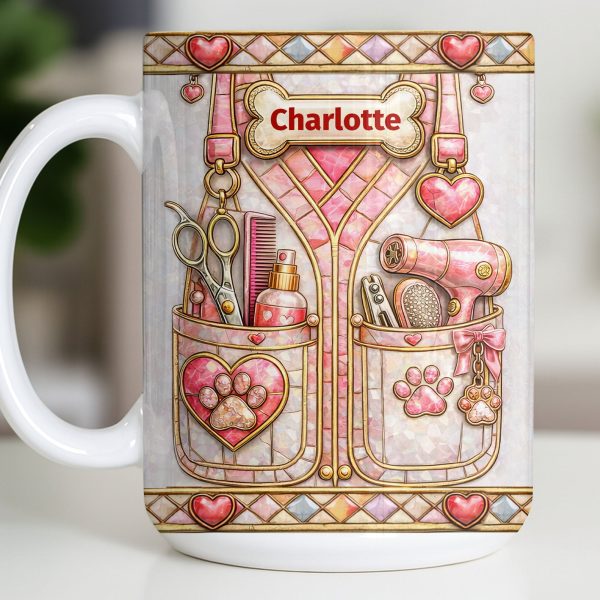 A Groomer With A Passion For Pets Grooming Tools And Paws - Personalized Custom Coffee Mug - JBS137_MG A Groomer With A Passion For Pets Grooming Tools And Paws - Personalized Custom Coffee Mug - JBS137_MG