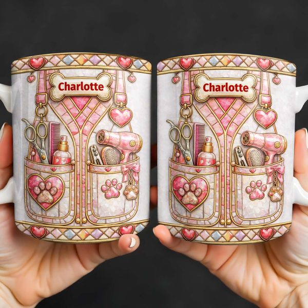 A Groomer With A Passion For Pets Grooming Tools And Paws - Personalized Custom Coffee Mug - JBS137_MG A Groomer With A Passion For Pets Grooming Tools And Paws - Personalized Custom Coffee Mug - JBS137_MG