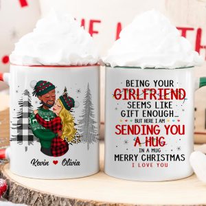 A Hug In A Mug - I Love You, Personalized Accent Mug, Gifts For Couple