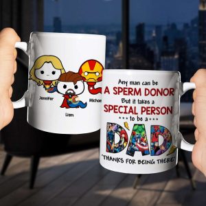 A Sperm Dad Family Gift Mug Funny White Mug