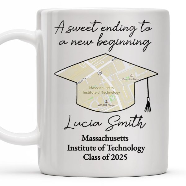 A Sweet Ending To A New Beginning, Graduation Cap And Diploma - Personalized Custom Coffee Mug - GRAD010_MG A Sweet Ending To A New Beginning, Graduation Cap And Diploma - Personalized Custom Coffee Mug - GRAD010_MG