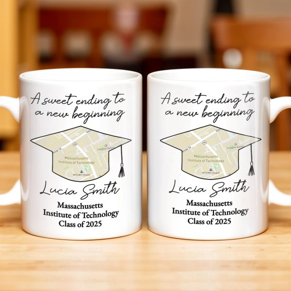 A Sweet Ending To A New Beginning, Graduation Cap And Diploma - Personalized Custom Coffee Mug - GRAD010_MG A Sweet Ending To A New Beginning, Graduation Cap And Diploma - Personalized Custom Coffee Mug - GRAD010_MG