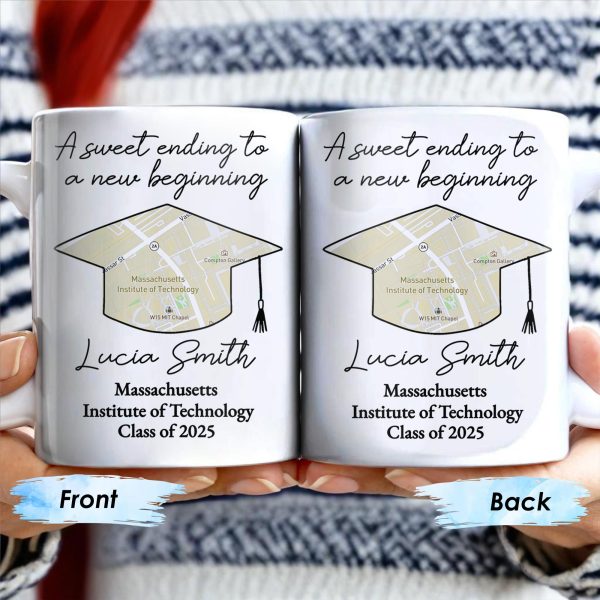 A Sweet Ending To A New Beginning, Graduation Cap And Diploma - Personalized Custom Coffee Mug - GRAD010_MG A Sweet Ending To A New Beginning, Graduation Cap And Diploma - Personalized Custom Coffee Mug - GRAD010_MG
