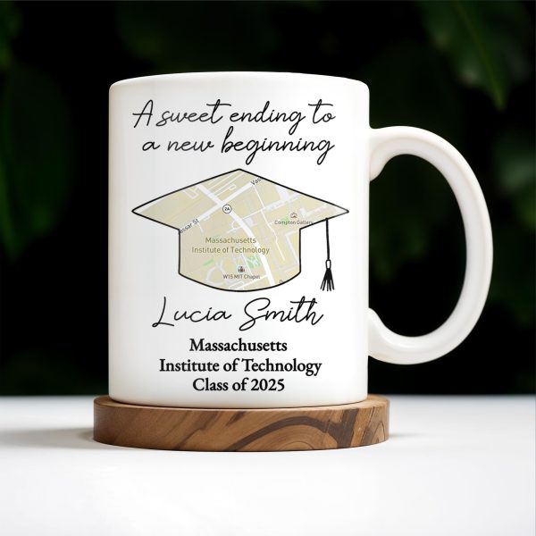 A Sweet Ending To A New Beginning, Graduation Cap And Diploma - Personalized Custom Coffee Mug - GRAD010_MG A Sweet Ending To A New Beginning, Graduation Cap And Diploma - Personalized Custom Coffee Mug - GRAD010_MG