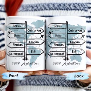 Adventuring Together Unforgettable Memories World Map Design - Personalized Custom Coffee Mug - CPL127_MG