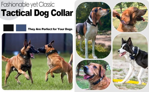 AirTag Dog Collar with Handle, Tactical Dog Collar for Large Medium Dogs AirTag Dog Collar with Handle, Tactical Dog Collar for Large Medium Dogs