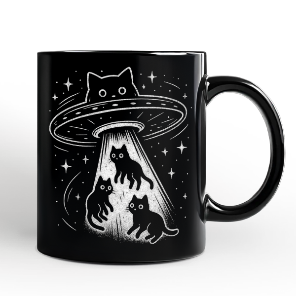 Alien Cat Abduction Personalized Mug, Funny UFO Space Cats Cosmic Gift with Custom Name Alien Cat Abduction Personalized Mug, Funny UFO Space Cats Cosmic Gift with Custom Name
