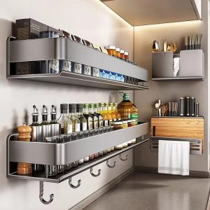 Aluminum Wall-Mounted Spices Rack