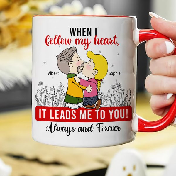 Always And Forever Peanut Couple - Personalized Accent Coffee Mug - Gift For Couple, Husband Wife | GR9 NH96 Always And Forever Peanut Couple - Personalized Accent Coffee Mug - Gift For Couple, Husband Wife | GR9 NH96