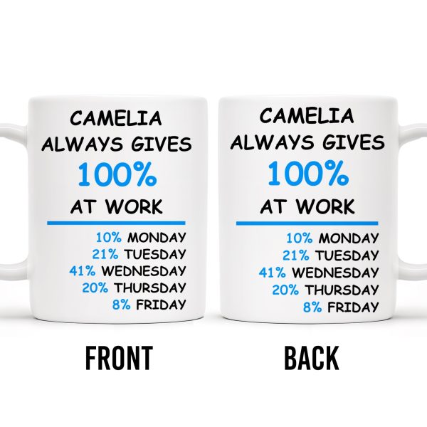 Always Gives 100% At Work Mug With Percentage Chart - Personalized Custom Coffee Mug - COL037_MG Always Gives 100% At Work Mug With Percentage Chart - Personalized Custom Coffee Mug - COL037_MG