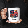 American Flag Floral Wildflower Personalized Mug, Patriotic Boho USA 4th of July Gift with Custom Name American Flag Floral Wildflower Personalized Mug, Patriotic Boho USA 4th of July Gift with Custom Name